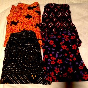 Four (4) pair one-size Lularoe leggings.
